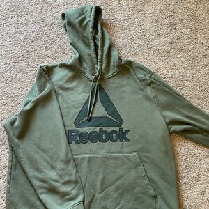 Reebok Green Sweater with Relaxed Fit and Hood